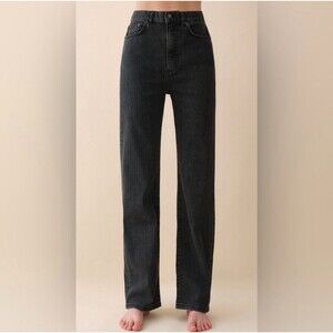 Jeanerica Eiffel Jeans Womens 25 Black High Rise Straight Leg EW004